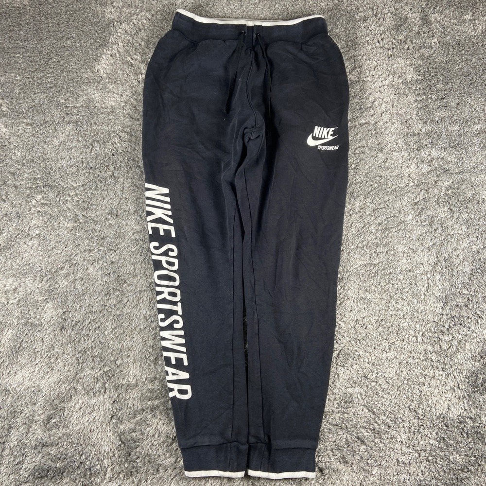 Nike Sportswear Joggers Mens Small Black Fleece Drawstring Sweatpants AJ7931-010